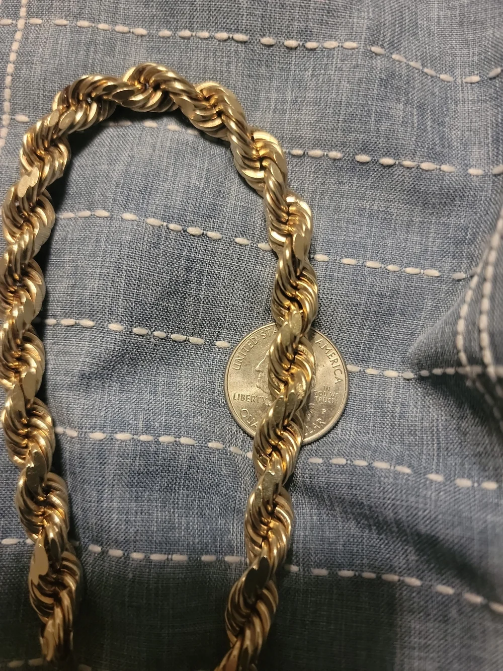 Beautiful Solid 10k Gold Rope Chain 9mm 24inch 66 Grams Necklace